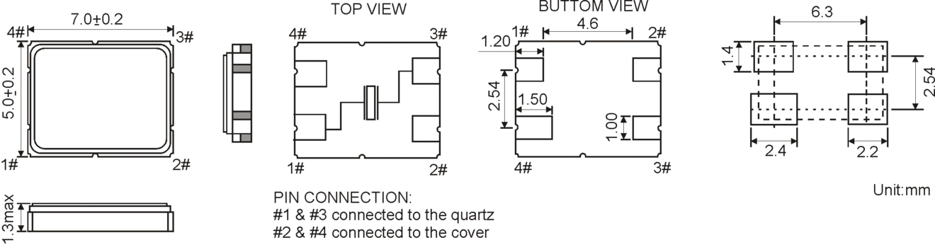 SMD QUARTZ CRYSTAL 7.0 x 5.0 mm 6.0 - 80.0MHz SMD QUARTZ CRYSTAL 7.0 x 5.0 mm 6.0 - 80.0MHz