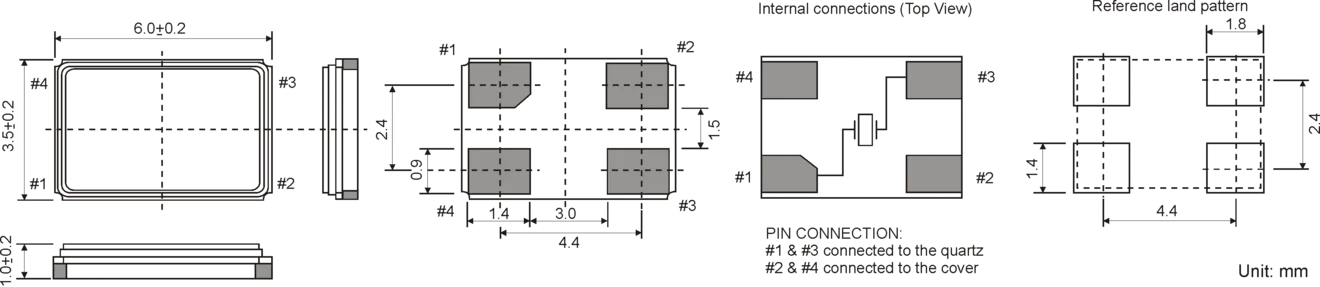 SMD QUARTZ CRYSTAL 6.0 x 3.5 mm 8.0 - 80.0MHz SMD QUARTZ CRYSTAL 6.0 x 3.5 mm 8.0 - 80.0MHz