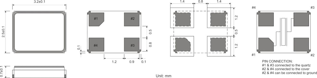 SMD QUARTZ CRYSTAL 3.2 x 2.5 mm 12.0 - 80.0MHz SMD QUARTZ CRYSTAL 3.2 x 2.5 mm 12.0 - 80.0MHz